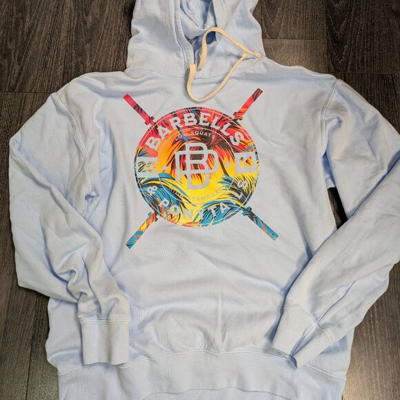 Barbells And Ponytails "Tropical" Pullover Hoodie Sweatshirt Sz M NEW - Picture 1 of 1